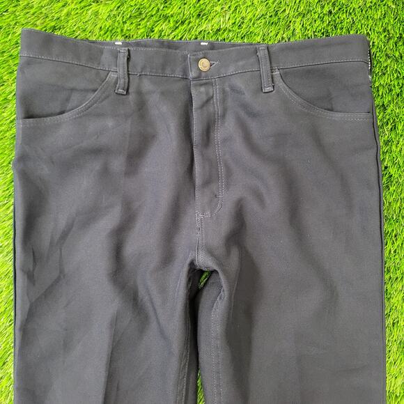 Vintage 80s Wrangler Polyester Pants 36x28 Black - Picture 9 of 16